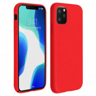Husa iPhone 11 Pro Max, ultra slim silicon si microfibra Rosu