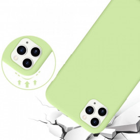 Husa iPhone 11 Pro Max, ultra slim, silicon Verde, cu interior de catifea - Img 4