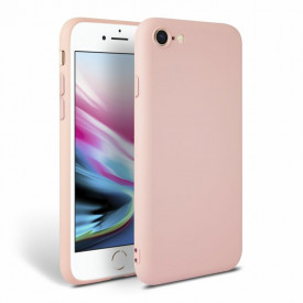 Husa iPhone 7 / iPhone 8, ultra slim silicon, interior din catifea, Roz