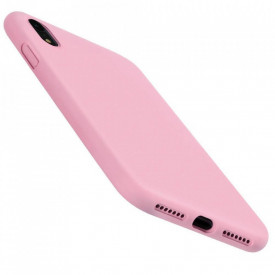Husa iPhone XR, ultra slim silicon si microfibra, Roz - Img 2