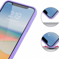 Husa iPhone XS Max, ultra slim, silicon, cu interiorul din material textil, Mov - Img 4