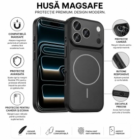husa iphone 17 pro max magsafe negru incarcare wireless