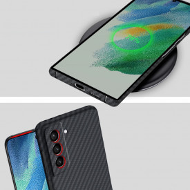 Husa protectie din Kevlar pentru Samsung Galaxy S21 plus, din Fibra de Carbon, isag