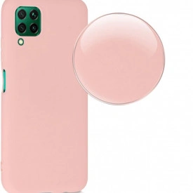 Husa protectie Huawei P40 Lite, ultra slim, silicon Roz pal, cu interior de catifea, protectie camera - Img 5
