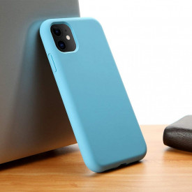 Husa protectie iPhone 11, ultra slim, silicon Albastru Turcoaz, interior din microfibra, protectie camera, protectie ecran - Img 2