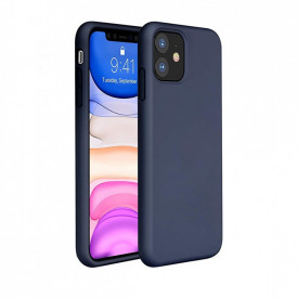 Husa protectie iPhone 11, ultra slim, silicon Bleumarin, interior din microfibra, protectie camera, protectie ecran