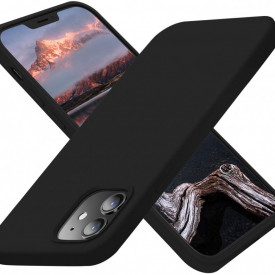 Husa protectie iPhone 12/12 Pro, ultra slim, silicon Negru, interior din microfibra - Img 2