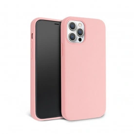 Husa protectie iPhone 12/12 Pro, ultra slim, silicon Roz, interior din microfibra