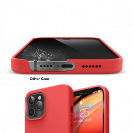 husa iphone 12 pro max rosu silicon catifea planetphone