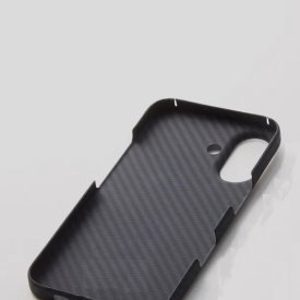 husa iphone 16 din kevlar ultra slim, carbon, negru