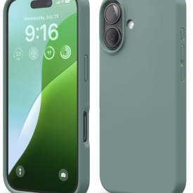 husa iphone 17 verde armata catifea la interior si silicon planetphone