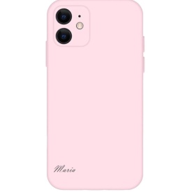 Husa protectie pentru iPhone 11, slim, silicon Roz cu interior din microfibra, protectie camera si Personalizare Unica cu Numele Maria