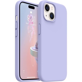 Husa protectie pentru iPhone 15, slim, silicon Mov cu interior din microfibra, protectie camera, protectie ecran, ISAG