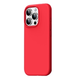 Husa protectie pentru iPhone 16 Pro, slim, silicon Rosu cu interior din microfibra, protectie camera, protectie ecran, ISAG