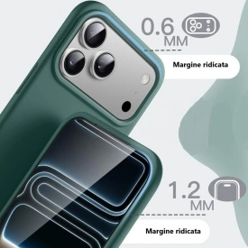 husa iphone 18 pro verde din silicon si catifea la interior planetphone