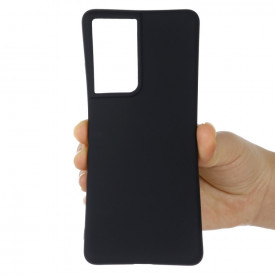 Husa protectie Samsung Galaxy S21 Ultra, ultra slim, silicon Negru, cu interior de catifea, protectie camera - Img 2