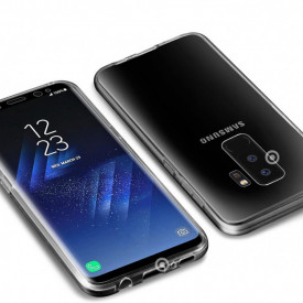 husa fata spate samsung s9 plus, silicon transparent