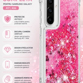 husa samsung a17 cu sclipici si lichid 