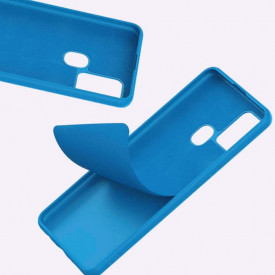 Husa Samsung Galaxy A21s, ultra slim, silicon Albastru, cu interior de catifea, protectie camera - Img 4