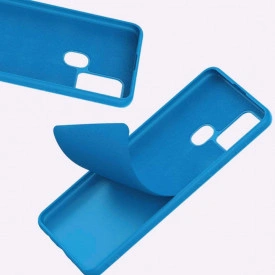 Husa Samsung Galaxy A21s, ultra slim, silicon Albastru, cu interior de catifea, protectie camera - Img 4