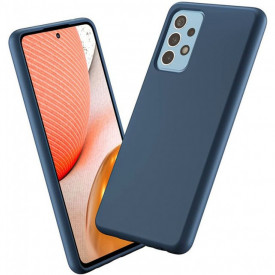 husa silicon si catifea tip alcantara bleumarin samsung a52, a52 5g planetphone 2