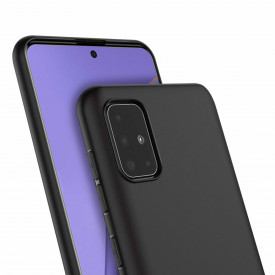 Husa Samsung Galaxy A71, ultra slim silicon si microfibra, Negru - Img 2