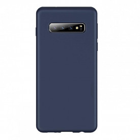 Husa Samsung Galaxy S10, ultra slim silicon si microfibra, Bleumarin