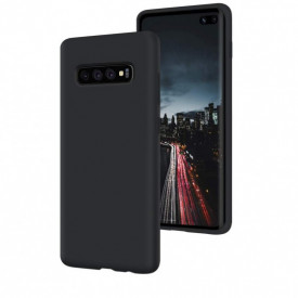 Husa Samsung Galaxy S10, ultra slim silicon si microfibra, Negru