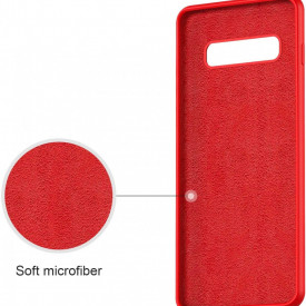 Husa Samsung Galaxy S10, ultra slim silicon si microfibra, Rosu - Img 3