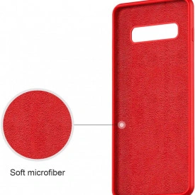 Husa Samsung Galaxy S10, ultra slim silicon si microfibra, Rosu - Img 3