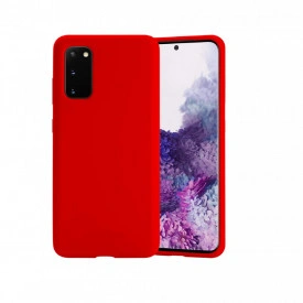 Husa Samsung Galaxy S20, ultra slim silicon si microfibra, Rosu