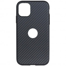 Husa stil carbon Apple iPhone 12, din silicon ultra slim, anti alunecare