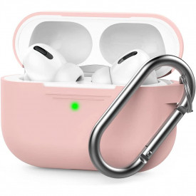 Husa suport cutiuta casti compatibila cu Apple Airpods Pro 2, silicon Roz Pal, 2 piese