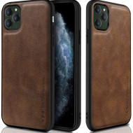 Husa X-Level iPhone 11 Pro din silicon si piele ecologica Luxury Leather, Maro