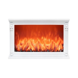 Semineu electric decorativ, Lumina Led cu Simulare Flacari, Alimnetare priza sau baterii, Dimensiuni (LxH): 30*20 cm, Vintage, Alb