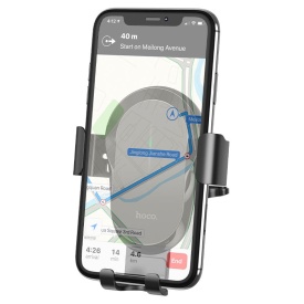 Suport Auto cu incarcare Wireless, Hoco (CA105) - 15W, cu cleme laterale, montaj Ventilatie, cablu USB-C, 1m, AutoAlign, BLACK - Img 4