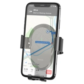 Suport Auto cu incarcare Wireless, Hoco (CA105) - 15W, cu cleme laterale, montaj Ventilatie, cablu USB-C, 1m, AutoAlign, BLACK - Img 4