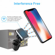 Suport auto cu magnet pentru telefon sau tableta, 360 de grade, montaj pe grilele de ventilatie a masinii, universal, negru cu albastru - Img 8
