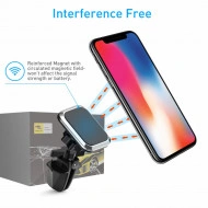Suport auto cu magnet pentru telefon sau tableta, 360 de grade, montaj pe grilele de ventilatie a masinii, universal, negru cu albastru - Img 8