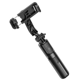 Suport Stand Hoco (K17) Mini, tip Selfie Stick & Trepied 2 in 1, Telescopic, Inox, cu Telecomanda BT, BLACK - Img 3