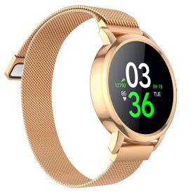Ceas SmartWatch dama, Hoco (Y8), 1.09 inches, Monitorizarea Batailor Inimii, Waterproof, Rene 8762C, 180mAh | GOLD Rose - Img 2