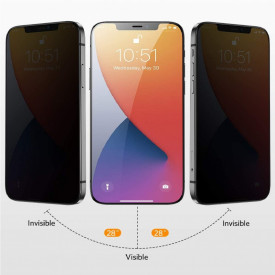 Folie protectie din sticla Privacy, iPhone 12/12 Pro, full cover, full glue, case friendly, Premium Quality - Img 3