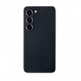 Husa protectie din Kevlar pentru Samsung Galaxy S23 Plus, din Fibra de Carbon, Aramida, ultra slim, ultra rezistenta, protectie camera, Negru