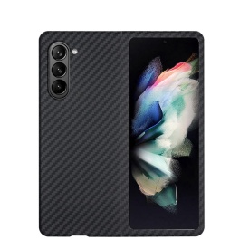 Husa protectie din Kevlar Samsung Galaxy Z Fold 5, din Fibra de Carbon, Aramida, ultra slim, ultra rezistenta, protectie camera, Negru
