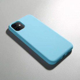 Husa protectie iPhone 11, ultra slim, silicon Albastru Turcoaz, interior din microfibra, protectie camera, protectie ecran - Img 3