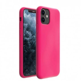 Husa protectie iPhone 11, ultra slim, silicon Roz Neon, interior din microfibra, protectie camera, protectie ecran