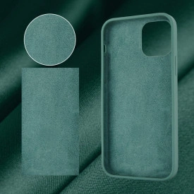 husa iphone 12 verde silicon catifea planetphone
