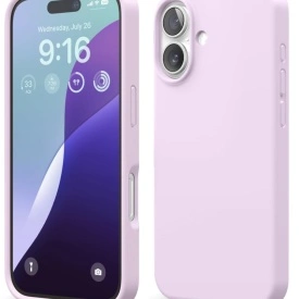 husa iphone 16 mov catifea la interior si silicon planetphone