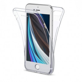 Husa protectie iPhone 7 / 8, Fully PC & Glass 360° (fata + spate), transparenta, ultra slim, Premium Quality