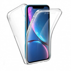 Husa protectie iPhone XR, Fully PC & Glass 360° (fata + spate), transparenta, ultra slim, Premium Quality